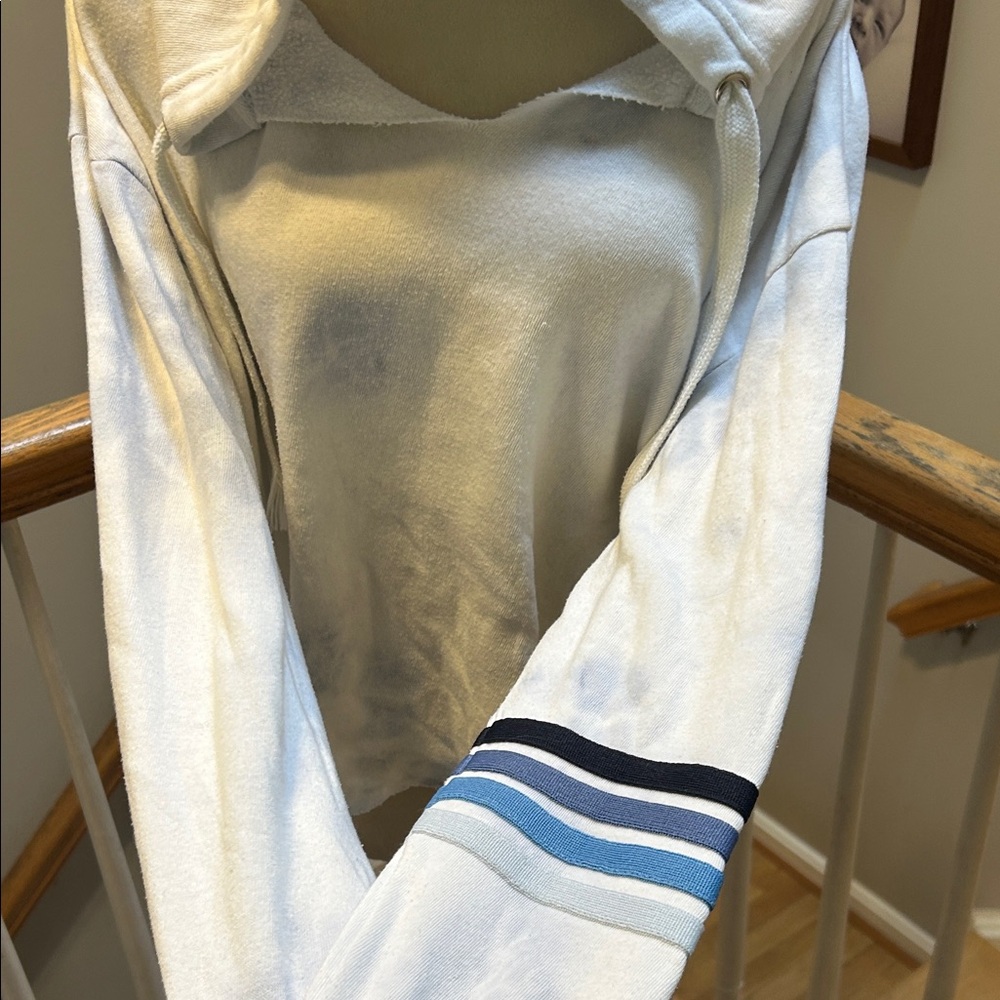 Vintage Havana White and Blue Striped Hoodie - Picture 5 of 5